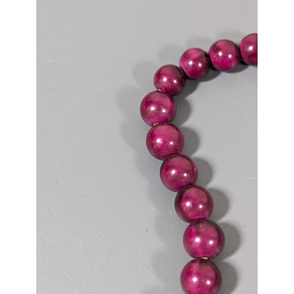 Vintage Wine Purple Graduated Lucite Bead Choker Necklace 17" - Picture 7 of 8